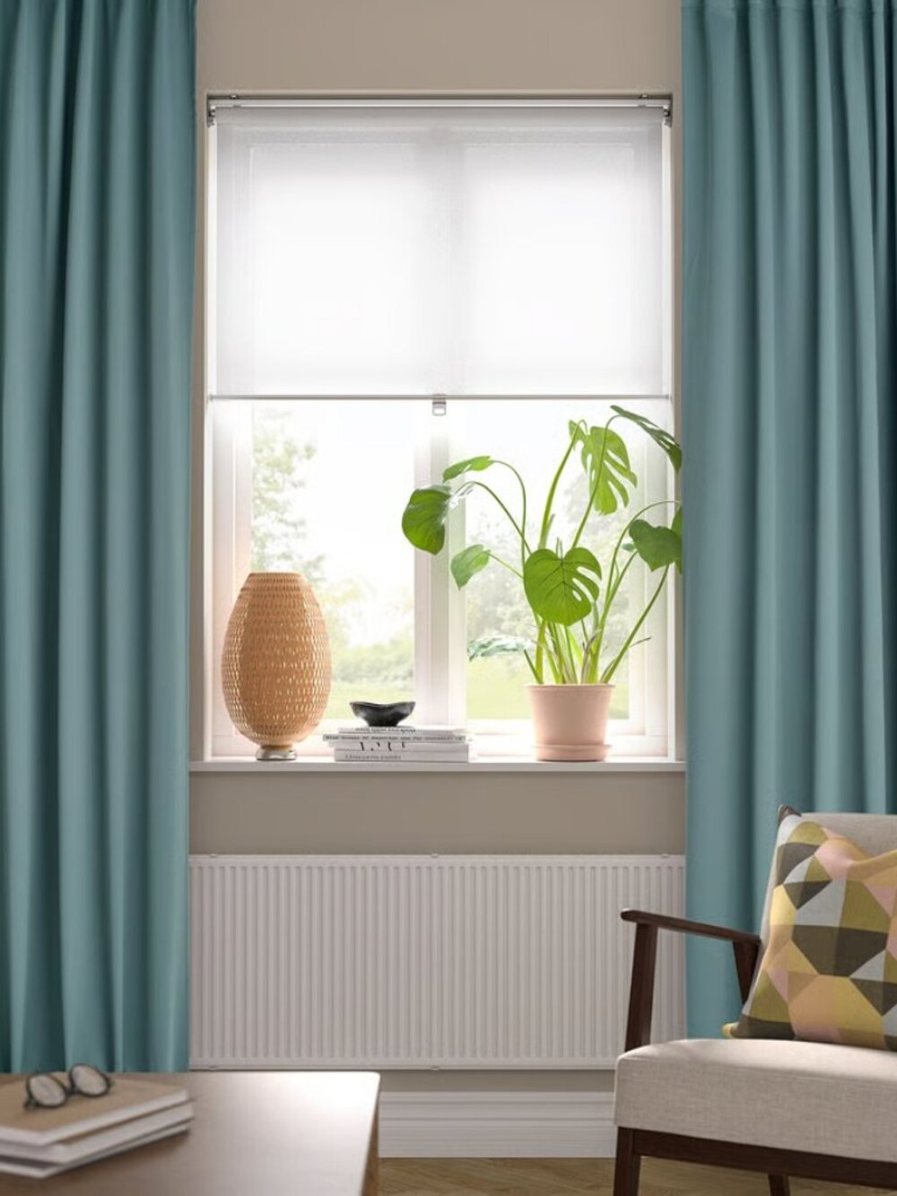 IKEA MAJGULL Black-out Curtains, 1 Pair, Turquoise, 57x84 105.909.98 New